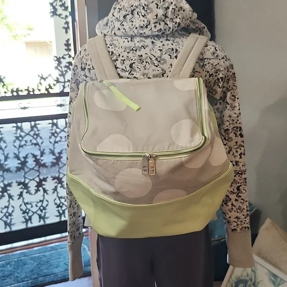 Lululemon Spring Fling Pack Polka Dot Backpack in Neon Green and Beige - Picture 7 of 16